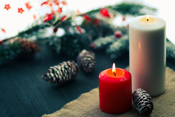 christmas still life with candle