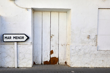 Road sign in San Pedro del Pinatar, Murcia, Spain.