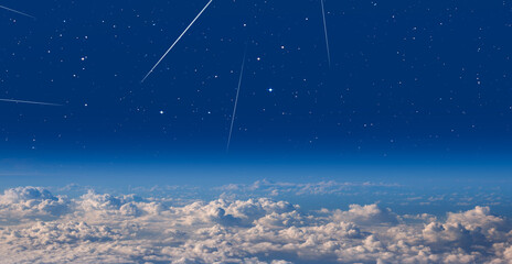 White clouds under the falling stars   "Elements of this image furnished by NASA"