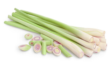Fresh Lemongrass isolated on white background with clipping path and full depth of field