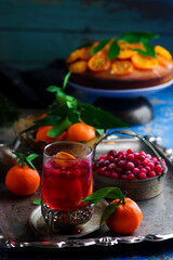 SPICED CRANBERRY APPLE CIDER  in glasses.