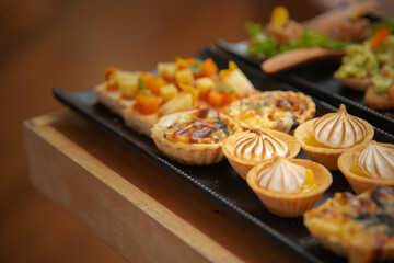 assorted of canepes on tray