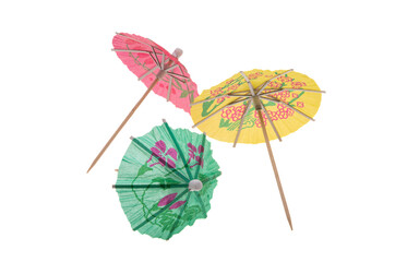 cocktail umbrellas isolated