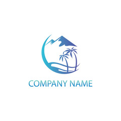 travel logo illustration nature circle color vector design template