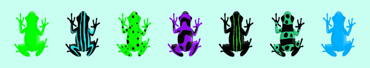 poison dart frogs cartoon icon design template with various models. vector illustration isolated on blue background © eny