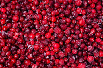 Frozen cranberry background.
