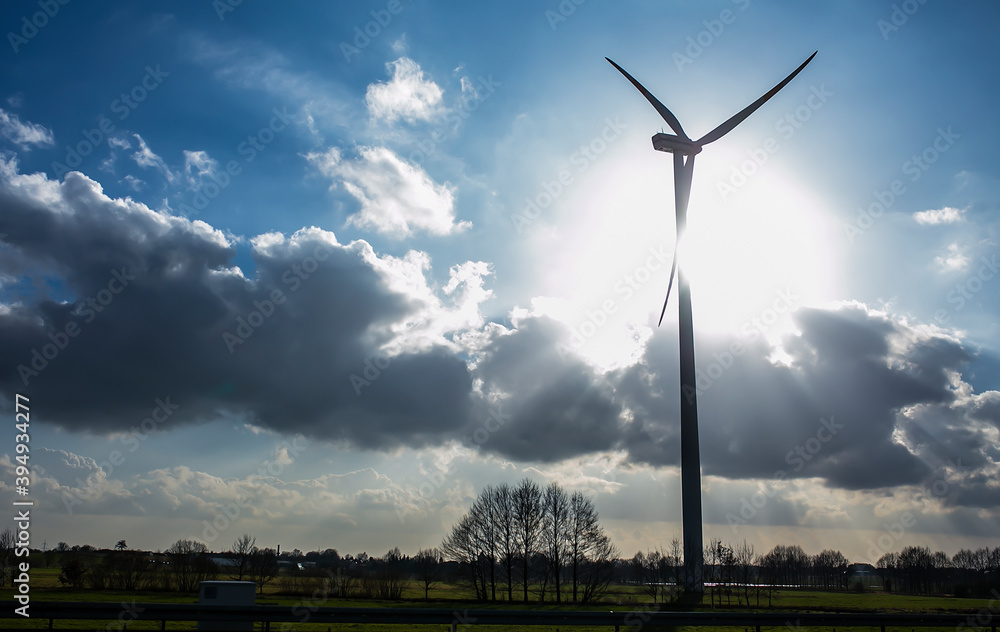 Wall mural wind turbines ,generator of energy. business, technology