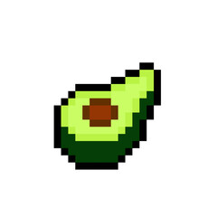 Pixel avocado image. cross stitch pattern vector illustration.