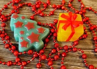 Handmade soap. Soap making. Colorful soap pieces