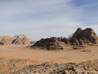 Fototapeta na wymiar Jordania pustynia Wadi Rum