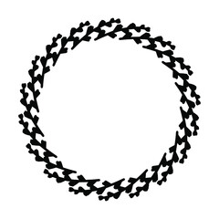 New Year and Christmas flower wreath flat design icon isolated on white background. Natural holiday frame berries leaves. Fashion border design. Amazing shape wedding birthday holiday Valentine's day