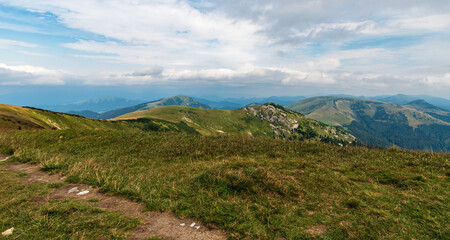 Fototapeta premium View from Ostredok hill summit in Velka Fatra mountains in Slovakia