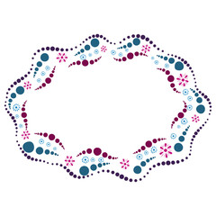 frame in the form of balls and beads with elements of flowers