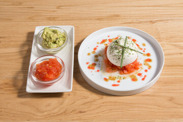 Fresh soft white burrata, ball buttery cheese