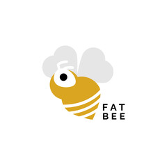 Logo design with fat bee concept