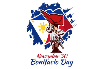 November 30, Happy Bonifacio Day vector illustration. Suitable for greeting card, poster and banner.