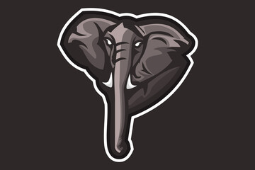 Modern professional logo for sport team. Angry Elephant Head Mascot logo. Suitable for Esports logo or other sport logo.