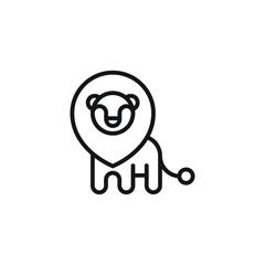 Animal line icon lion