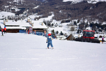 a child on skis