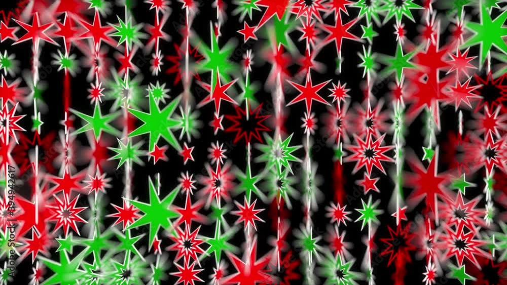 Wall mural festive star background loop spinning stars with a shallow focus. loops.
