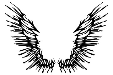 Black skeleton wings, vector background