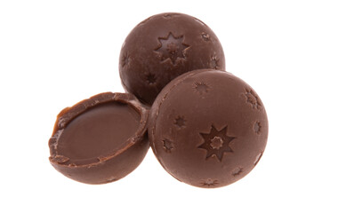 chocolate truffles isolated