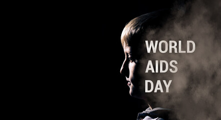 Backlit portrait of a child World AIDS Day Concept