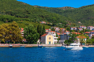 Fototapeta na wymiar A little Church on the Adriatiac sea coast near Kotor, Montenegro