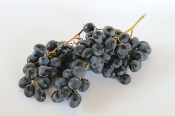 Dark grapes, on white background