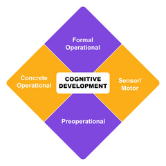 Diagram of Cognitive Development with keywords. EPS 10 - isolated on white background