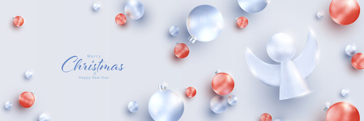 Merry Christmas and Happy New Year. Vector Xmas design