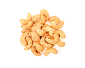Close up  cashew nuts isolated  on white background