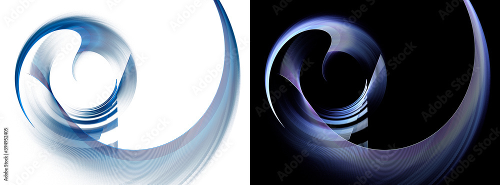 Poster the transparent blue planes are curved in waves and recede into the distance, creating a tunnel on a