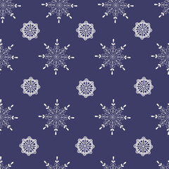Seamless Christmas pattern with snowflakes , vector