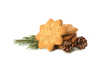 Tasty Christmas cookie isolated on white background