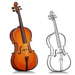 Vector music cello illustration cartoon