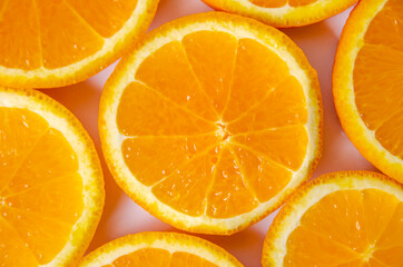 round cut slices of fresh orange