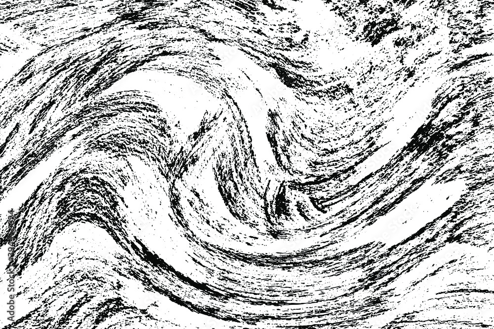 Poster grunge texture of a rough surface with a wave-like arrangement of particles with noise, grit and dir