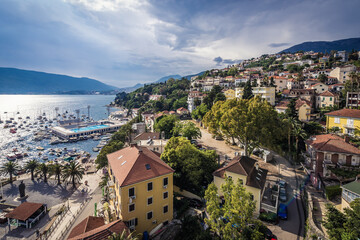 Fototapeta na wymiar Panorama of Herceg Novi city, Montenegro