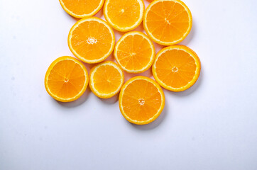 round cut slices of fresh orange