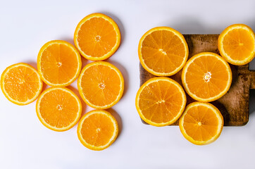 round cut slices of fresh orange