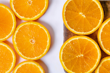 round cut slices of fresh orange