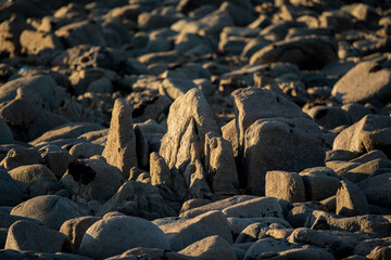 Bretagne rochers au couchant