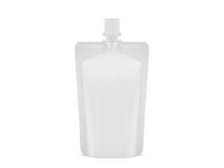 white blank plastic packaging doy pack isolated on white background mock up vector