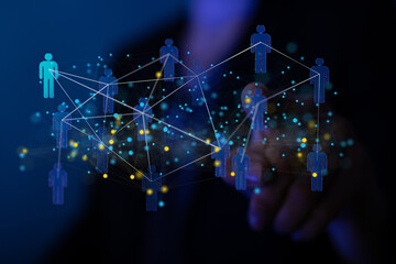 videoconference group of people talking in social network business