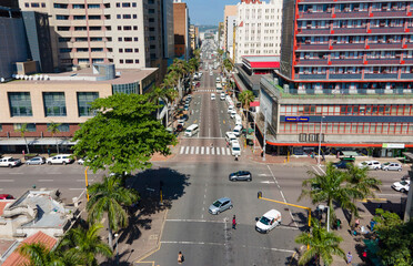 Durban, South Africa, City, Africa, City Centre, cars, buildings, city, Roads, People, Buildings, architecture, business, landscape, bus, panoramic, KwaZulu Natal, Tourism, Trees, Freedom, Peace, Sky 