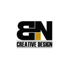 Letter BN simple logo design vector