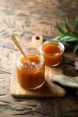 Homemade citrus persimmon jam or sauce