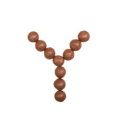The 'Y' written in chocolate Pepernoten