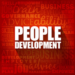 People Development word cloud collage, business concept background